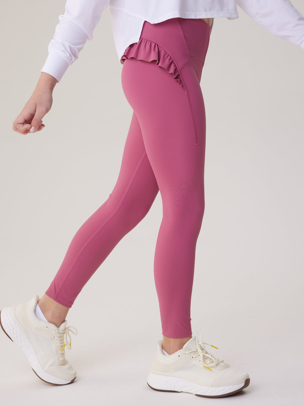 High Waist Layered Ruffle Skirted Leggings With 3 Button Mini Skirt For  Women Solid Color Fitness Pants From Lu003, $31.24